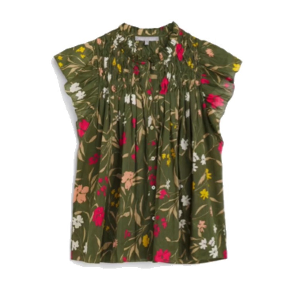 Floral Babydoll Linen Blouse